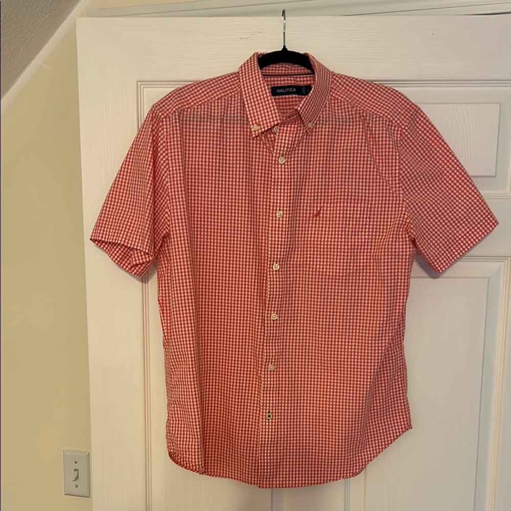 Nautica Men's Red Checkered Shirt